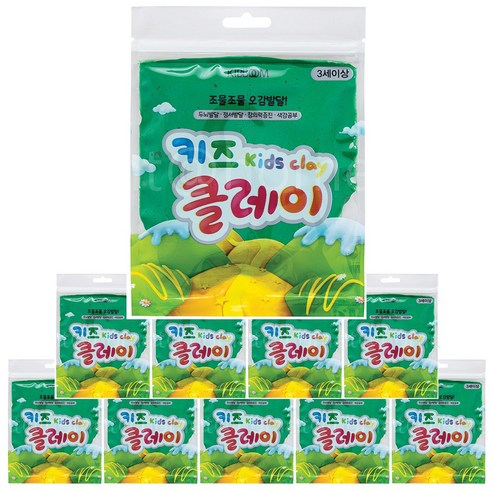 키즈클레이 50g 초록 X 10개 / 컬러클레이 클레이, 초록 10개