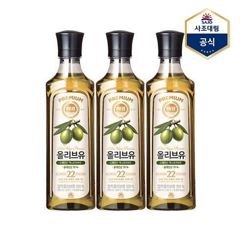 해표 올리브유, 500ml, 3개입