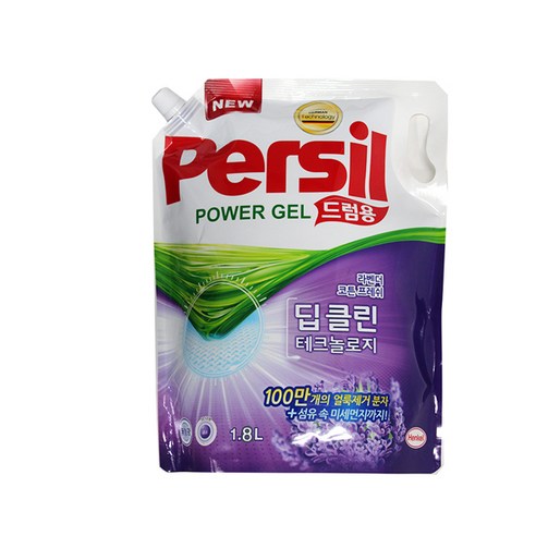 퍼실 파워젤 드럼용 액상세제 리필, 1.8L, 2개