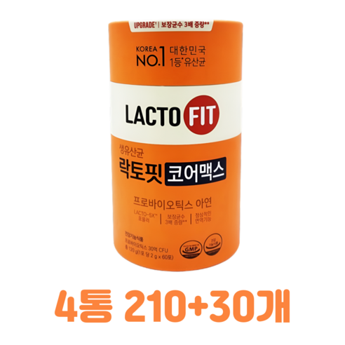 [대용량 벌크구성] 락토핏 코어맥스 LACTOFIT 락토픽 유산균 아연 30억, 60g, 3개