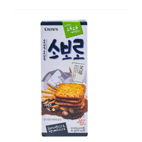 크라운 소복소복 소보로 과자, 60g, 30개