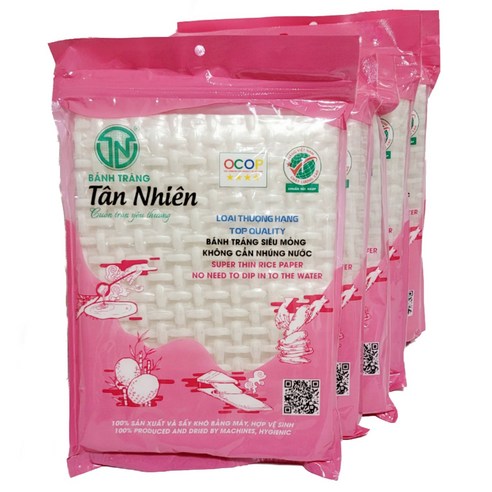 베트남 월남쌈 물 없이 싸먹는 라이스페이퍼 BANH TRANG 반쎄오 전용, 120g, 5개
