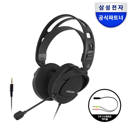 삼성전자 헤드폰 SH-A1100B 스테레오 헤드셋 1잭 (3.5mm) / Y 젠더 사은품, 블랙=(SH-A1100B)