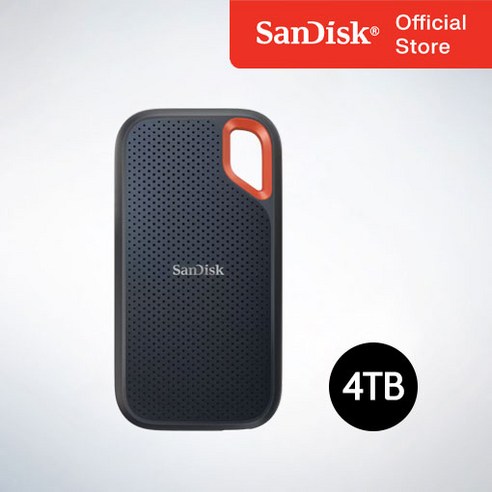 샌디스크코리아 공식수입품 샌디스크 외장SSD Extreme 익스트림 방수 방진 휴대용 포터블 SSD E61 4TB, 블랙, 4테라
