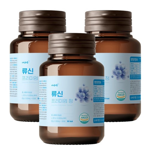 자연이든 류신 단백질 타블렛 6000mg[ 국내산 ] 편한 목넘김 아미노산 단백질 60정 루신 뉴신 뮤신 유신, 3병 ( 6개월분 )