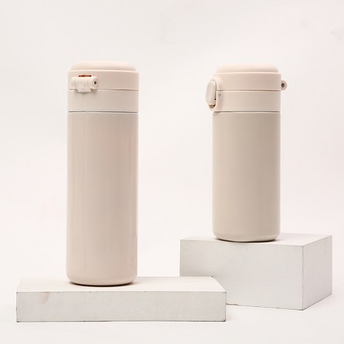 ZZJJC 아이디어 보온병 아이디어 텀블러 아웃도어 보온병, 심플 화이트-노멀, 320ml