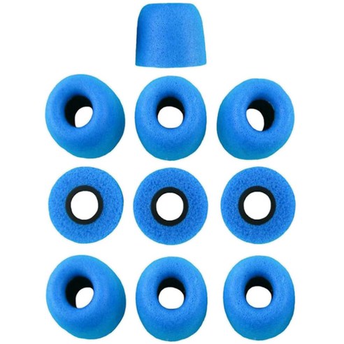 10 조각 소음 감소 메모리 폼 귀마개 4.9 Mm 중간 빨강, 12x12x10mm, 블루, 스폰지