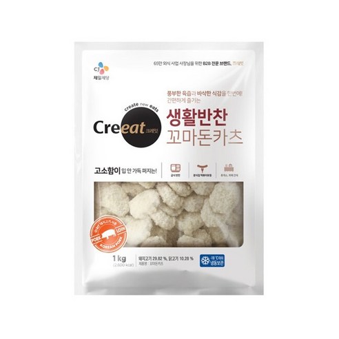 CJ제일제당 크레잇 생활반찬 꼬마돈카츠 1Kg, 상세내용참조, 1개