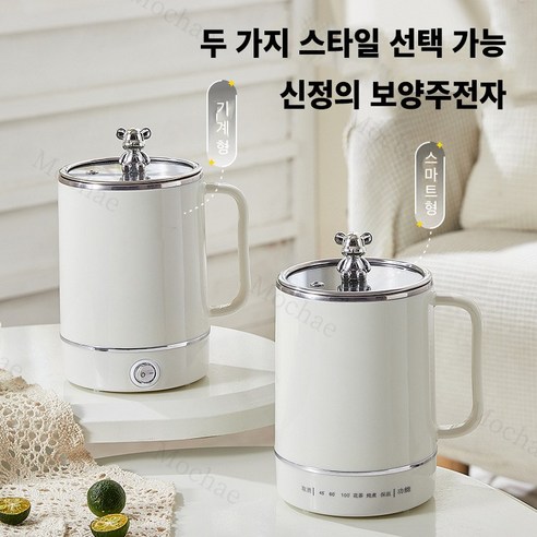 Mochae 304 스테인레스 전기포트 보온기능 0.8L 가정용 사무실용 주전자 휴대용 티포트, 스마트식