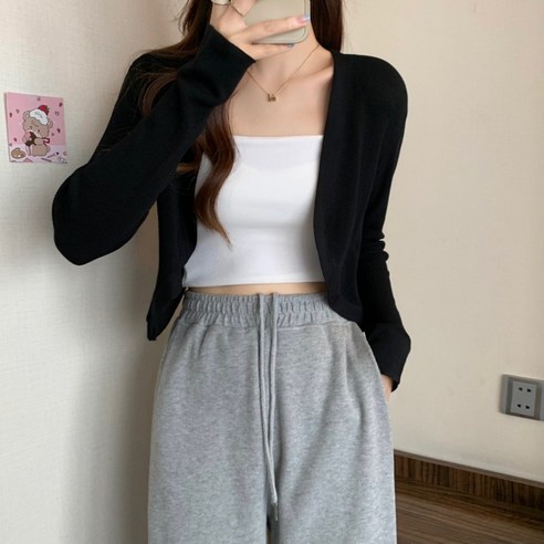 쪼예 봄 여름 데일리 볼레로 숏 가디건