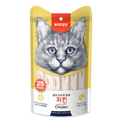 완피 크리미 퓨레 14g 파우치, 25개, 닭고기맛