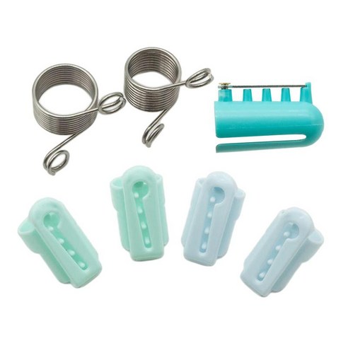 5 개의 자수 손실 주최자 원사 가이드 뜨개질 도구 DIY 자수 바느질 프로젝트 스레드 홀더 가이드, 그린 블루, ABS 플라스틱 스테인리스 스틸
