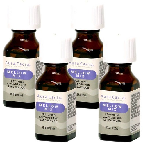 아우라카시아 퓨어 아로마테라피 맬로우 믹스 라벤더 앤 샌들우드, 15ml, 4개