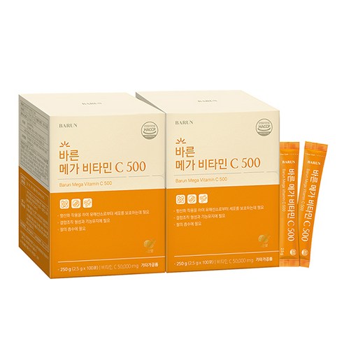 바른 메가 비타민C 영국산 분말, 250g, 2개
