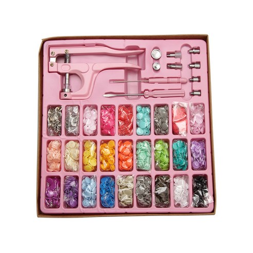 Retemporel 플라이어 도구가 있는 스냅 패스너 단추 플라스틱 금속 옷 지갑 및 재봉용 분홍색 재봉 단추 없음, 1개, 분홍