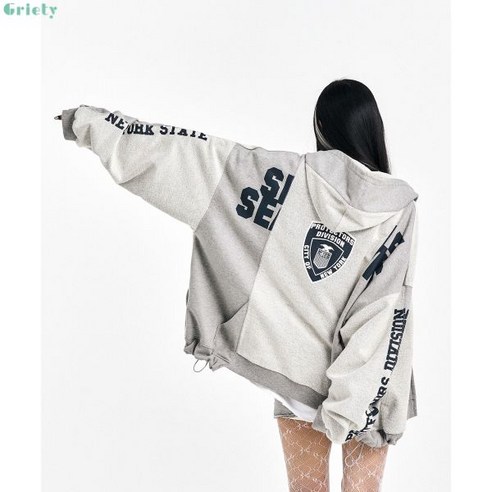 SCHISM INDUCING FAKE REWORKED ZIP HOODIE GREY - 후드집업