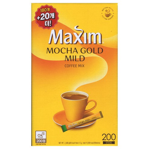맥심 모카골드 마일드 커피믹스, 12g, 200개입, 1개