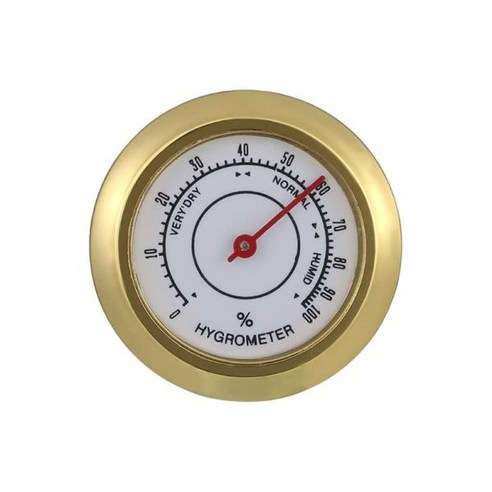 아날로그 습도계 시가 휴미더 온도계 43mm 미니, 02 Hygrometer Gold 더레이저