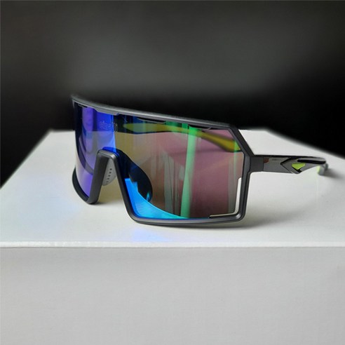 CINALLI 변색 고글 레보 렌즈 자전거 야구 스포츠 라이딩 선글라스, 블랙/그린 (변색+클리어렌즈 포함)