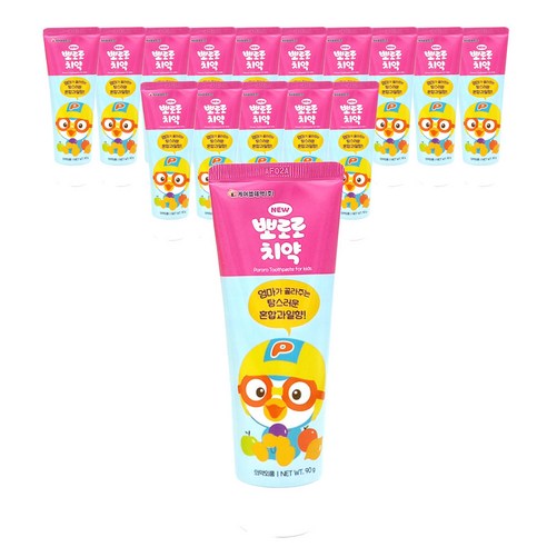뽀로로 뉴 어린이 치약 혼합과일향, 90g, 16개