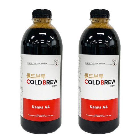 [HACCP인증] 더치커피스토리 콜드브루 카페인 디카페인 더치커피 1000ml + 1000ml, 케냐AA, 3set(6병), 1L, 1개입