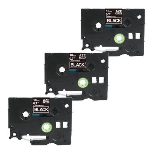 우리네라벨 브라더 라벨테이프 3개 세트 호환 PT-P300BT PT-P710BT PT-D600 PT-D610BT, 18mm, 검정바탕 흰색글씨