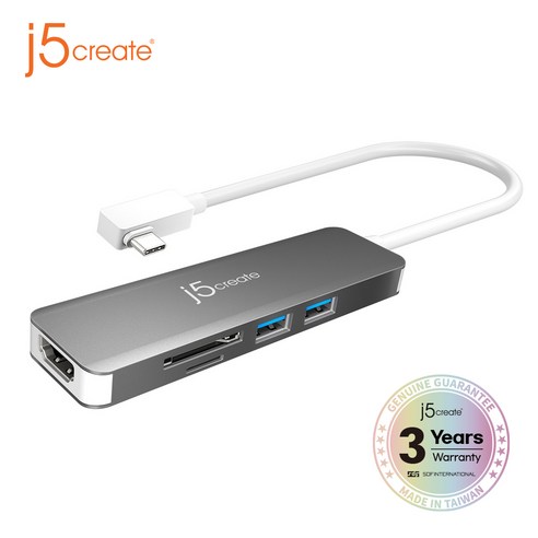 [j5create] JCD372 USB-C 3.1 Gen 2 슈퍼스피드 멀티허브, 단품