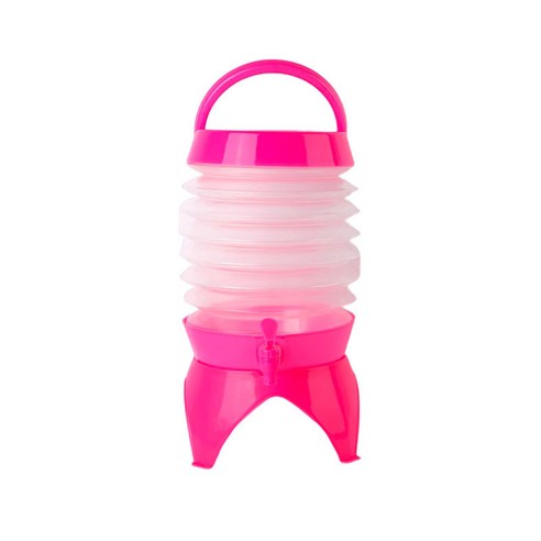 캠핑 자바라 워터저그 야외 접이식 휴대용 물통 미니 워터탱크, 3.5L, 핑크, 1개