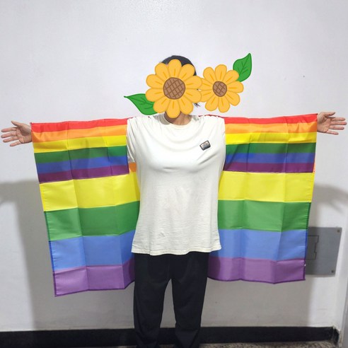 오륜기 대한민국 국기 미국 중국 베트남 태국 한국 응원도구 GW몰, 1개, 무지개B
