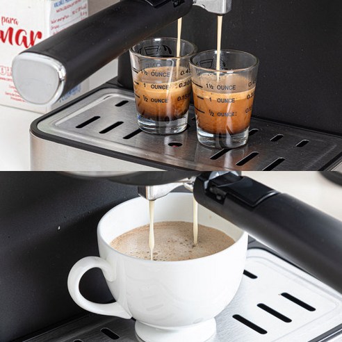 [바리스타급] 반자동 에스프레소 머신 커피 머신기, 1.프리미엄 - 밀크스팀 & 히팅 가능