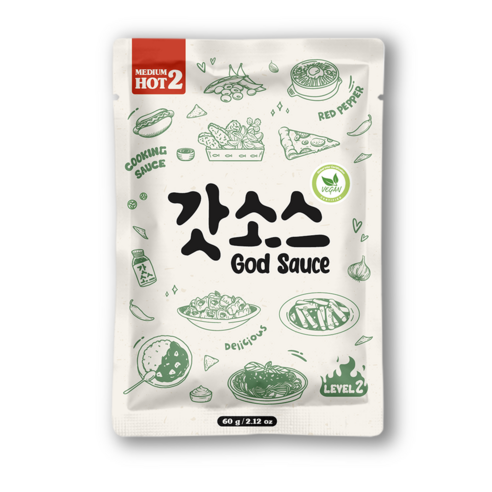 비건갓소스 매운맛 떡볶이 불닭소스, 3개, 60g