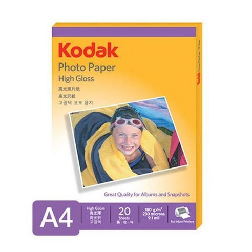 다용도 코닥 308-72394EA-72394EA 광택포토용지 A4 180g 20매 5740, 본상품선택