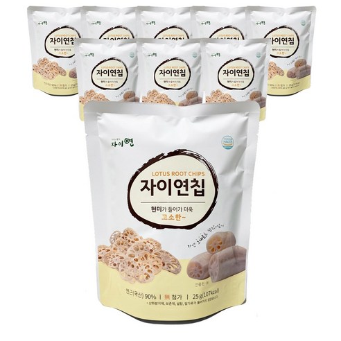 자이연팜 자이연칩 국산 연근칩, 9개, 25g