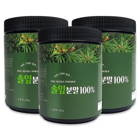 헬로우 그린 국산 솔잎 분말 가루 200g, 3개