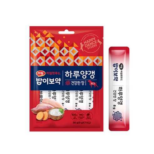 하림 밥이보약 하루양갱 건강한 장, 닭+고구마, 56g, 6팩