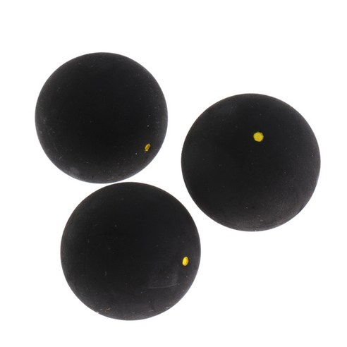 3Pcs 야외/실내 스포츠 싱글 도트 스쿼시 공 4cm/1.6 "프로 고무 공, 블랙