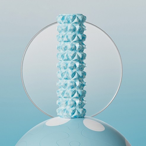 리빙공감 세상시원 요가 필라테스 스포츠 EVA 마사지 폼롤러, 1개, 화이트블루