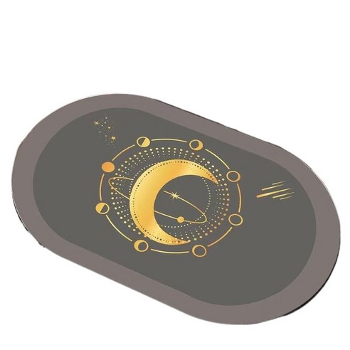 심플한 꽃 규조 진흙 깔개 화장실 입구 흡수 발판 욕실 세숫대야 미끄럼 방지 카펫 깔개, 빙글빙글 도는 달