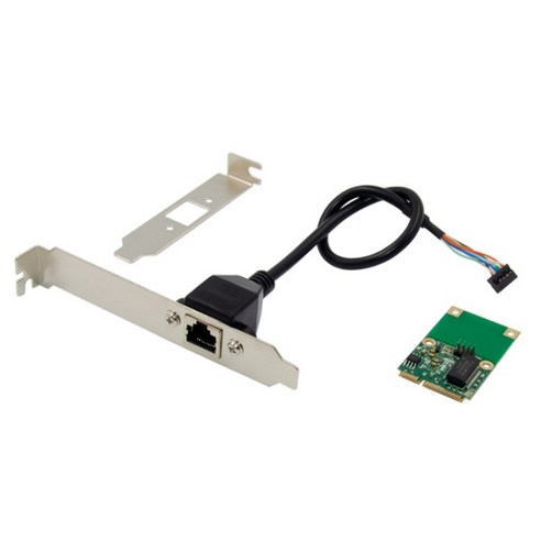 Retemporel 용 MiniPCIe 기가비트 단일 전기 포트 서버 네트워크 카드 GbE 이더넷 RJ45 어댑터 PC, 1개, 초록