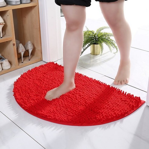 ZZJJC 현관 매트 화장실 흡수매트 침실 카펫 거실 매트 욕실 미끄럼 방지 매트 주방의깔다, 진홍색, 50*80cm 반원수욕침룸도어 추천