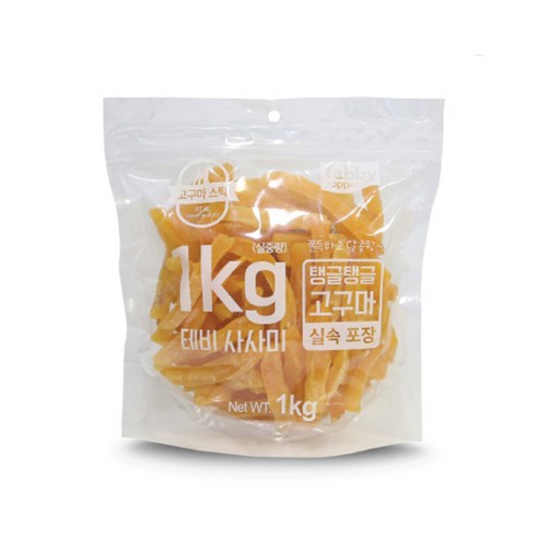 테비사사미 탱글탱글 고구마 스틱 1kg 강아지 간식 대용량 1kg, 1개