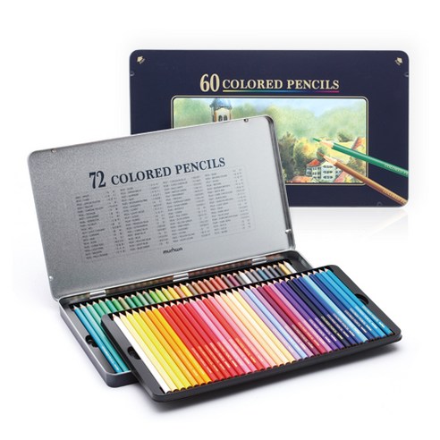 문화 색연필 틴케이스, 60색, 1개