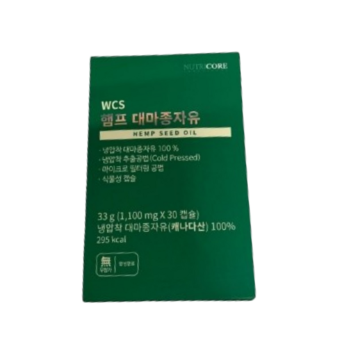 뉴트리코어 WCS 햄프 대마종자유 캐나다산 냉압착 4+1박스 5박스, 1개, 30정
