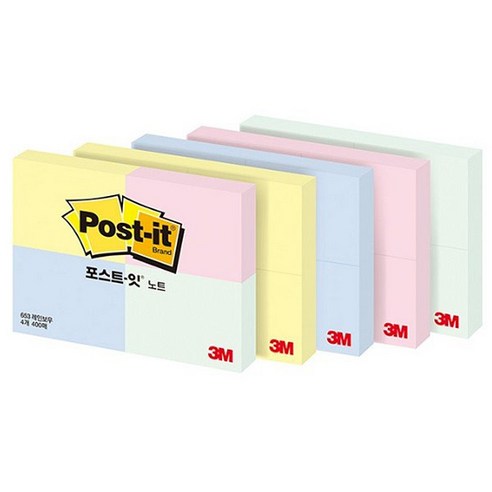포스트잇 일반 노트 대용량 KR330-20A 팝업 리필, 단품 3m포스트잇653-4 10 3M 포스트잇노트 653-4, 핑크