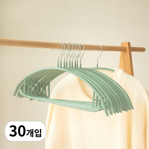 카사비바 주우재 어깨뿔방지 알루미늄 옷걸이, 민트, 30개