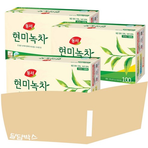[달담박스]동서 현미녹차 100T x 3개, 1.5g, 100개입