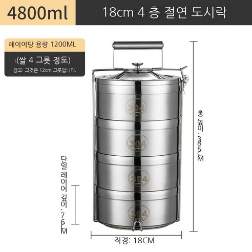 Coolife 보온 도시락 스테인레스 스틸 더블 레이어 절연 점심 상자 배럴 2 3 4/5 멀티 레이어 점심 상자 용량 음식 그리드 냄비, 라이트 그린
