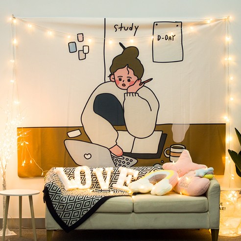 GU 북유럽 배경 천으로 교수형 룸 레이아웃 머리맡 장식 간단한 스타일 벽 천으로 라이브 사진 온라인 연예인 태피스트리, Gt3979, {"크기":"옵션2"}
