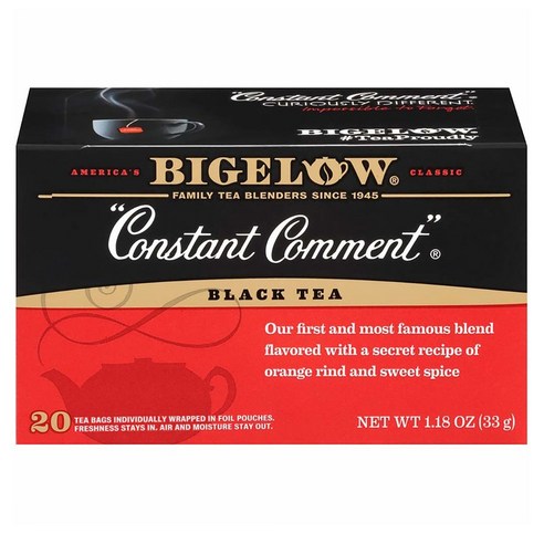 Bigelow Tea 비글로우 콘스탄트 코멘트 블랙티 20티백 1.18oz(33g) 6팩, 20개입, 33g, 6개