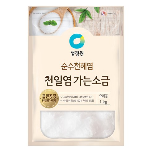 청정원 순수천혜염 천일염 가는 소금, 1kg, 1개 가루/조미료/오일